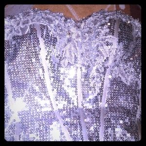 silver corset dress